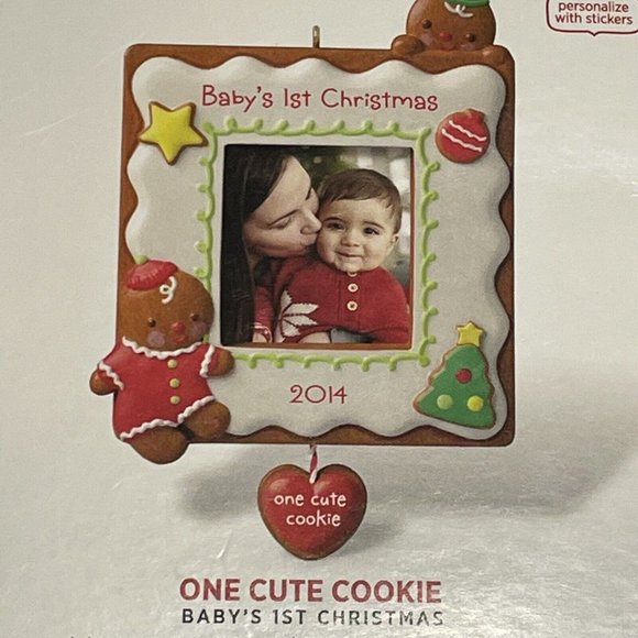 2014 Hallmark One Cute Heart Cookie  Baby's First Christmas Ornament Collectible - Picture 3 of 9